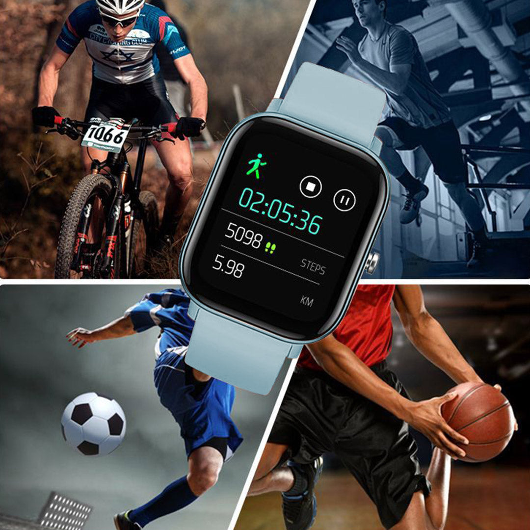Premium 2X Waterproof Fitness Smart Wrist Watch Heart Rate Monitor Tracker P8 Blue - image6