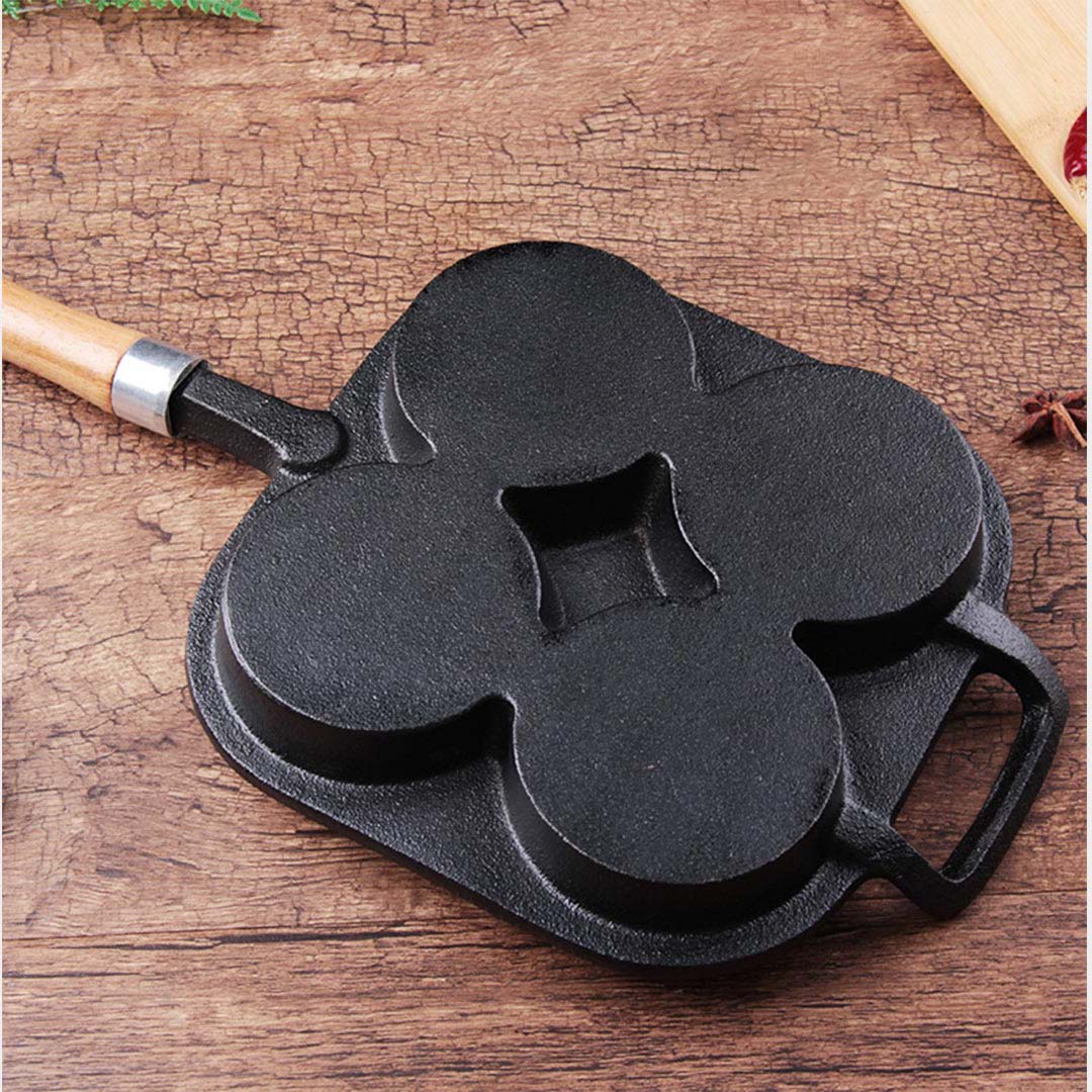 Premium 2X 4 Mold Cast Iron Breakfast Fried Egg Pancake Omelette Fry Pan - image6