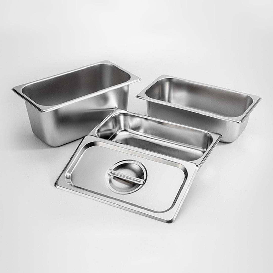 Premium Gastronorm GN Pan Full Size 1/3 GN Pan 6.5 cm Deep Stainless Steel Tray with Lid - image7