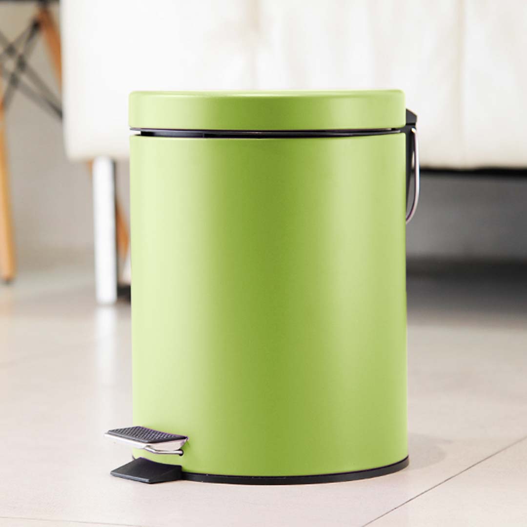 Premium 2X Foot Pedal Stainless Steel Rubbish Recycling Garbage Waste Trash Bin Round 12L Green - image7