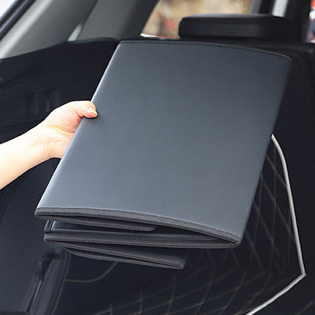 Premium 4X Leather Car Boot Collapsible Foldable Trunk Cargo Organizer Portable Storage Box Black Medium - image7