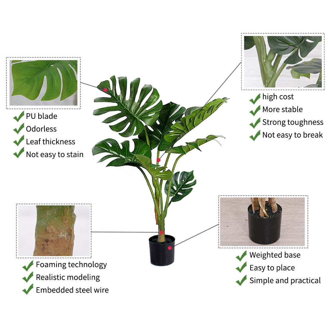 Premium 4X 120cm Artificial Green Indoor Turtle Back Fake Decoration Tree Flower Pot Plant - image7