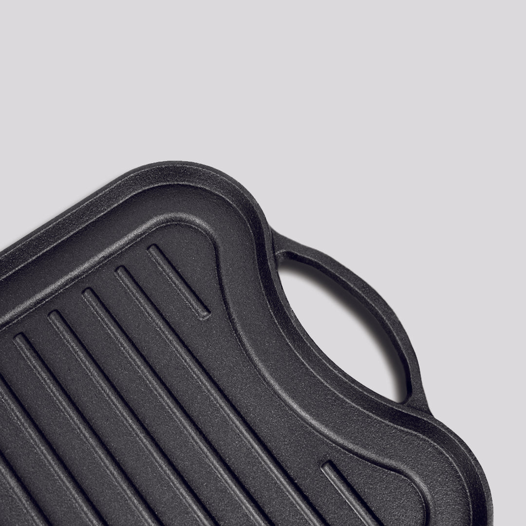 Premium 50.8cm Cast Iron Ridged Griddle Hot Plate Grill Pan BBQ Stovetop - image7