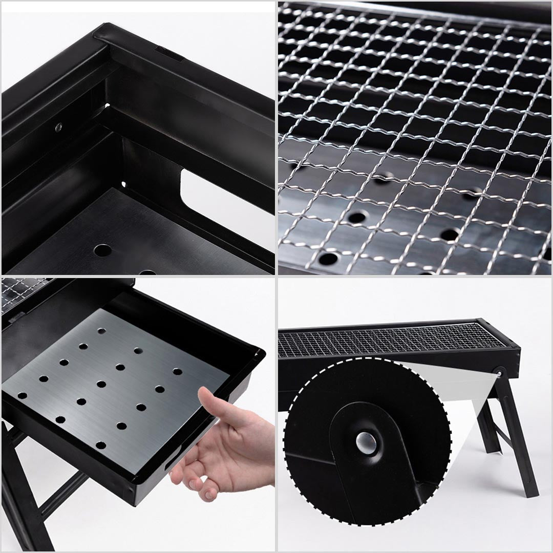 Premium 60cm Portable Folding Thick Box-Type Charcoal Grill for Outdoor BBQ Camping - image7
