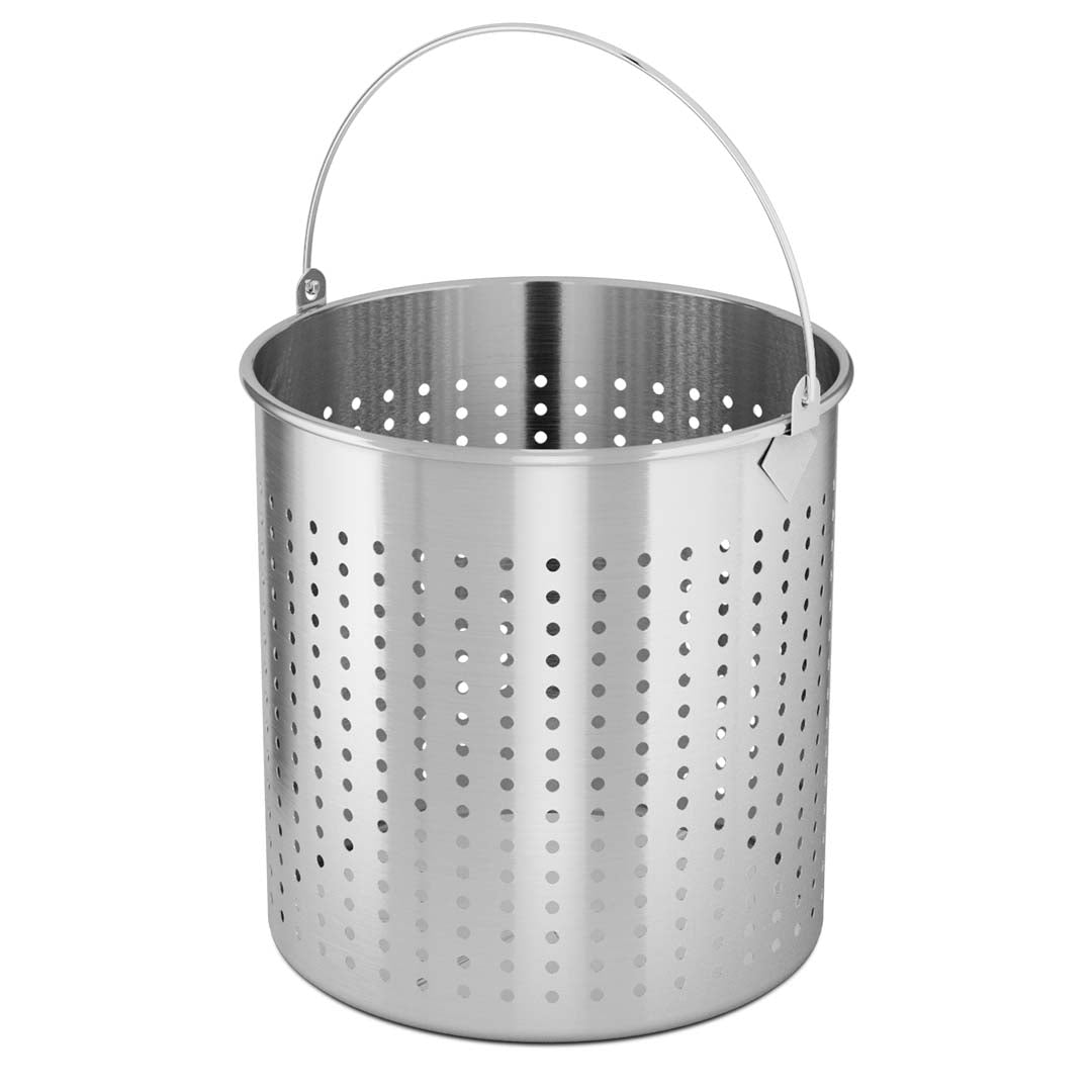 Premium 2X 12L 18/10 Stainless Steel Perforated Stockpot Basket Pasta Strainer with Handle - image7