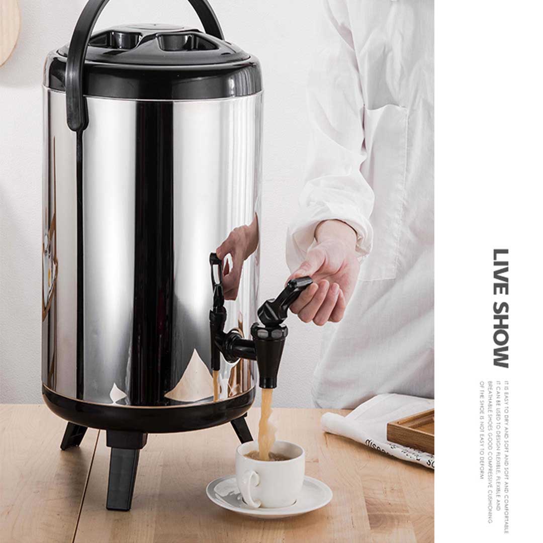 10L Portable Insulate Cold/Heat Coffee Bubble Tea Pot Beer Barrel With Dispenser - image7