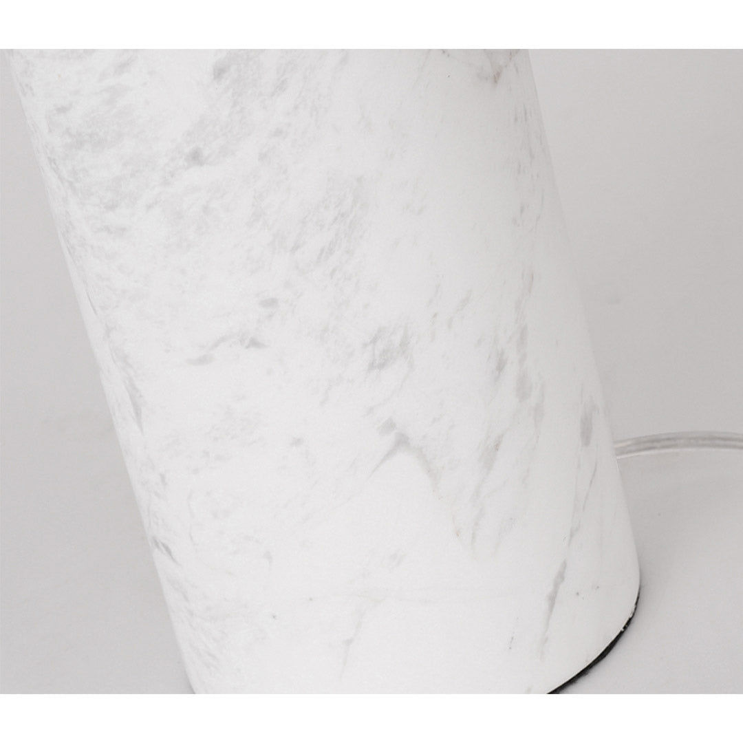 Premium 60cm White Marble Bedside Modern Desk Table Lamp Living Room Shade with Cylinder Base - image7