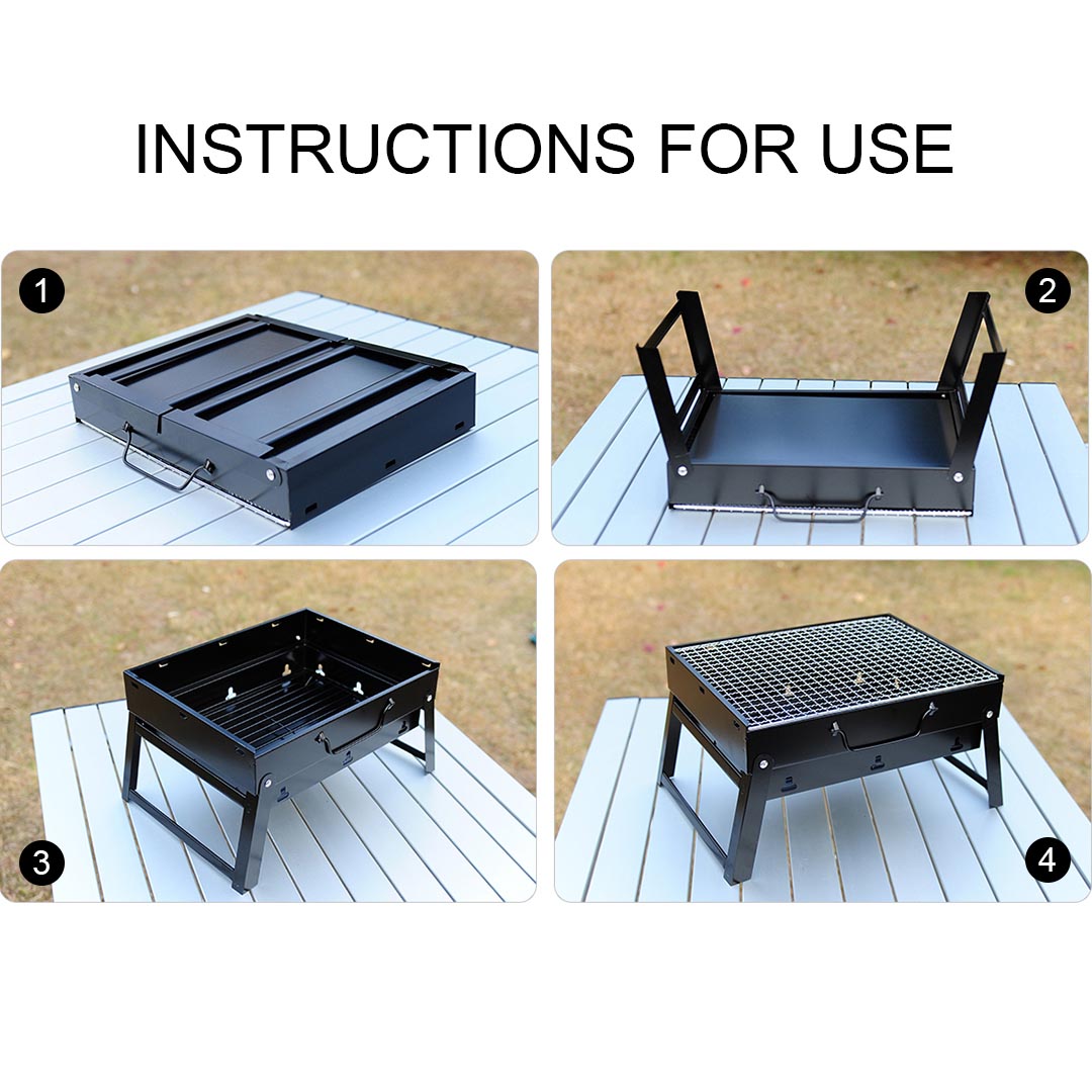 Premium 43cm Portable Folding Thick Box-Type Charcoal Grill for Outdoor BBQ Camping - image7