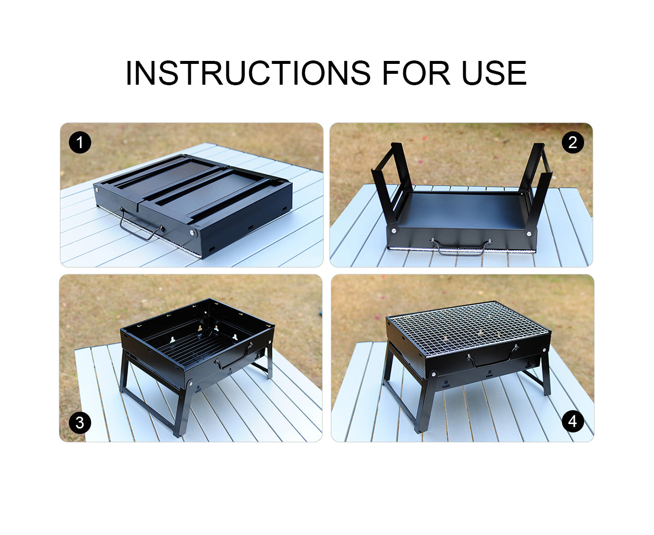 Premium 2X Portable Mini Folding Thick Box-Type Charcoal Grill for Outdoor BBQ Camping - image7