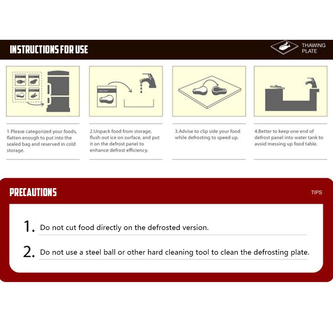 Premium 2X Kitchen Fast Defrosting Tray The Safest Way to Defrost Meat or Frozen Food - image7