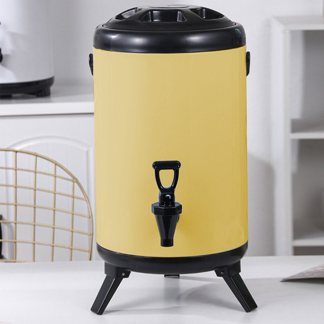 Premium 8X 18L Stainless Steel Insulated Milk Tea Barrel Hot and Cold Beverage Dispenser Container with Faucet Yellow - image8