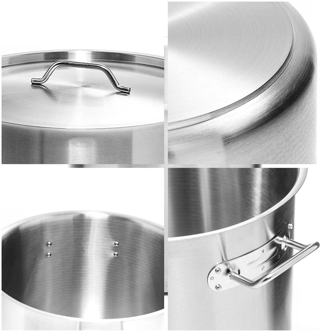 Premium 130L 18/10 Stainless Steel Stockpot with Perforated Stock pot Basket Pasta Strainer - image8