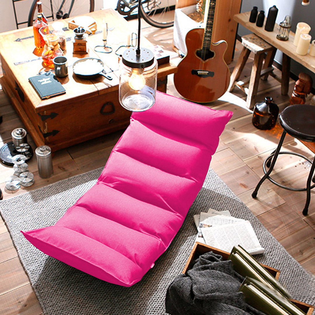 Premium 4X Foldable Tatami Floor Sofa Bed Meditation Lounge Chair Recliner Lazy Couch Pink - image8