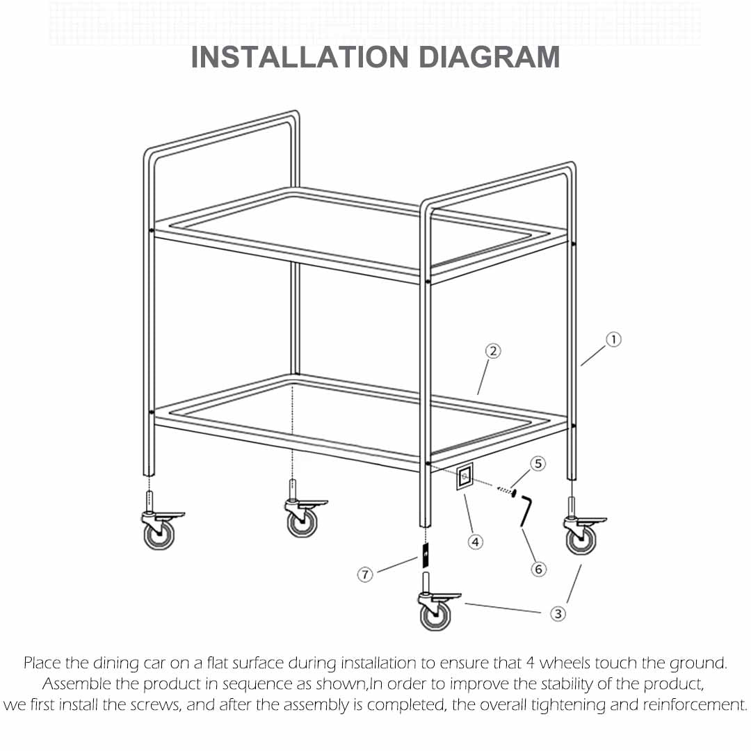 Premium 2 Tier Stainless Steel Kitchen Dining Food Cart Trolley Utility Round 81x46x85cm Small - image8