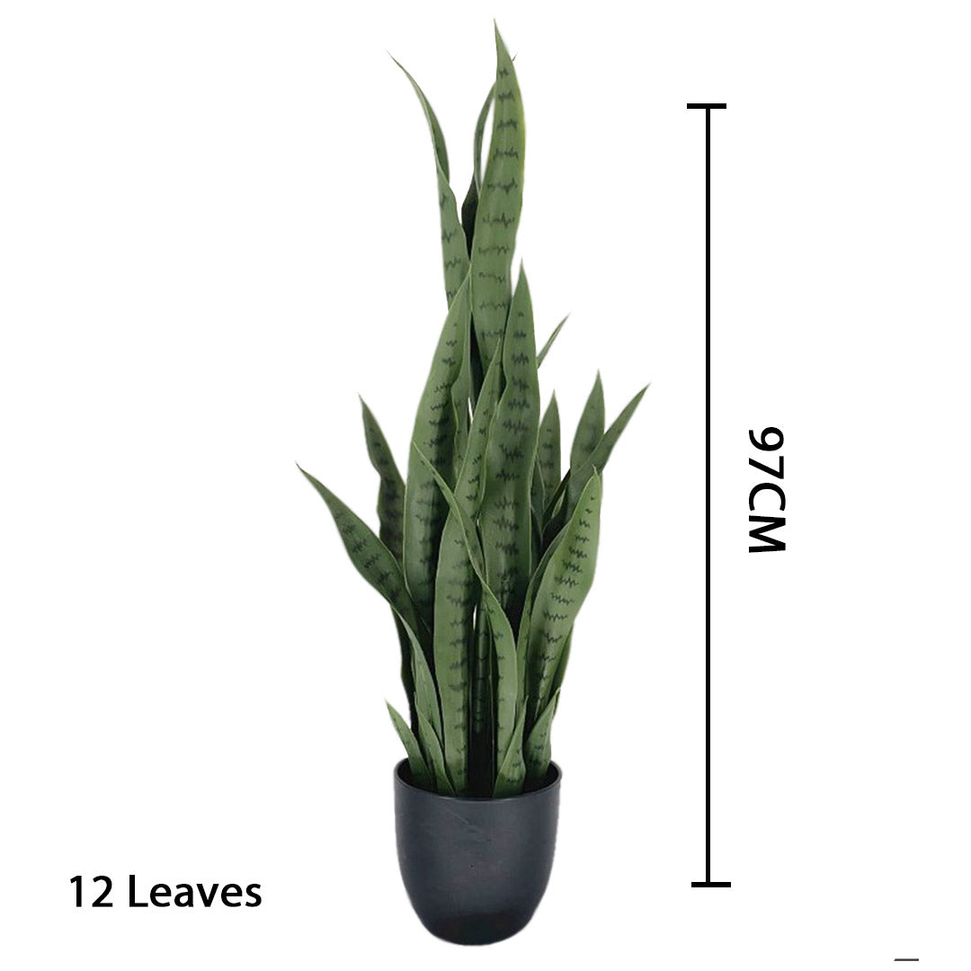 Premium 4X 97cm Artificial Indoor Snake Sansevieria Plant Fake Decoration Tree Flower Pot - image8