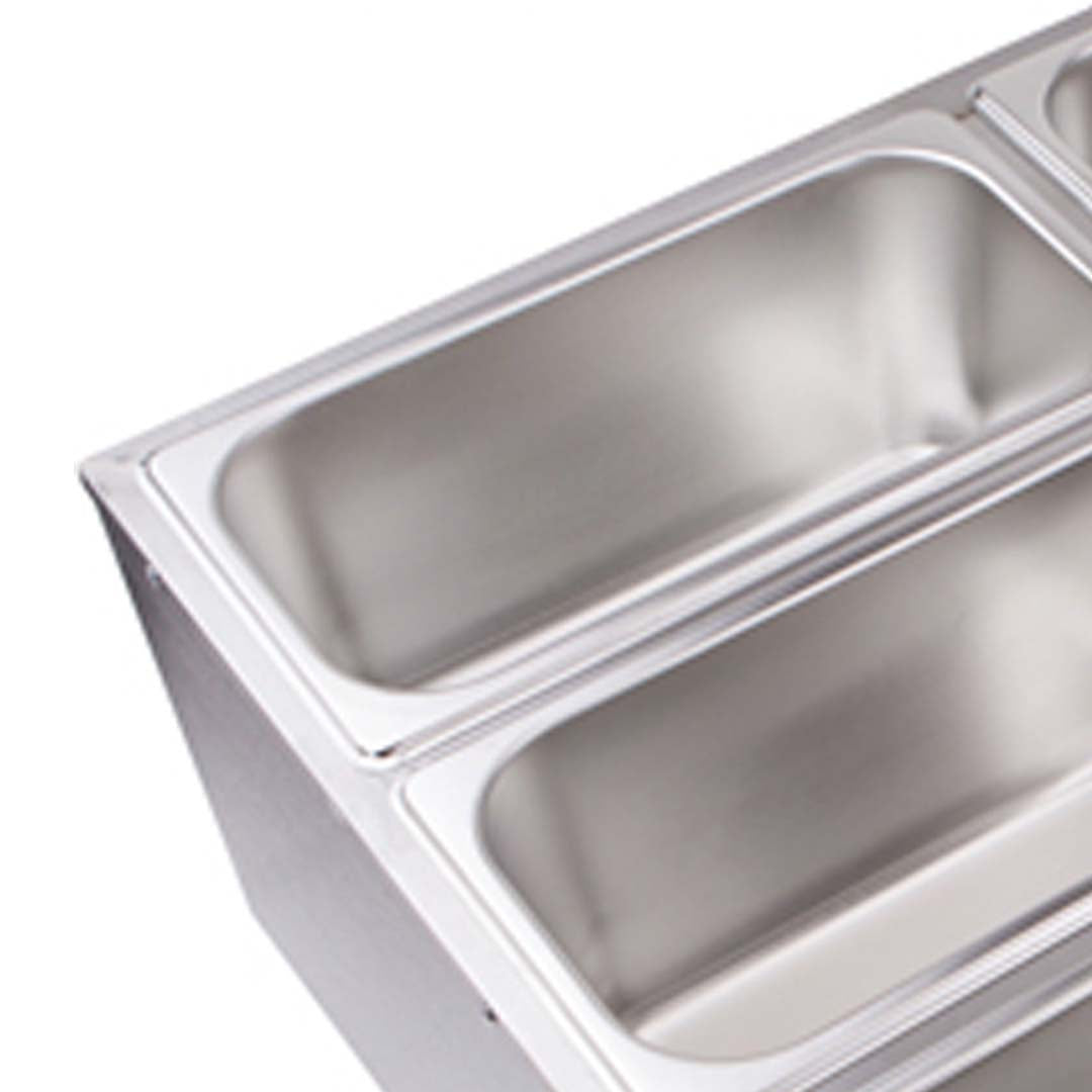 Premium 2X Stainless Steel 6 X 1/3 GN Pan Electric Bain-Marie Food Warmer with Lid - image8