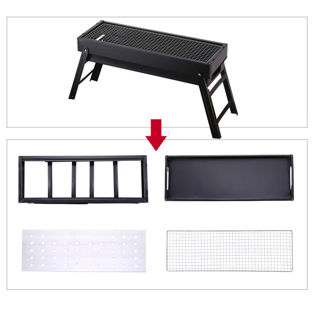 Premium 2X 60cm Portable Folding Thick Box-Type Charcoal Grill for Outdoor BBQ Camping - image8
