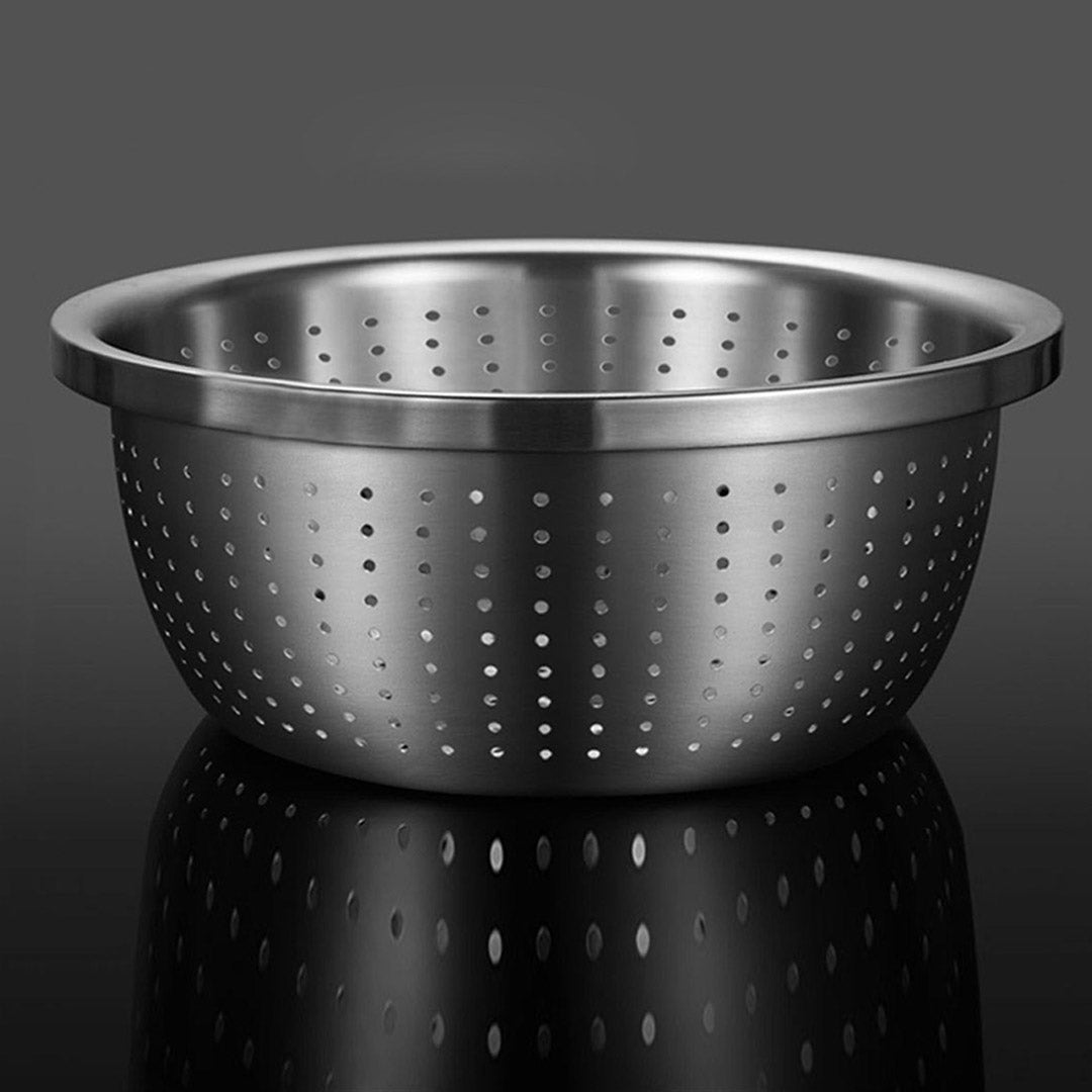 Premium Stainless Steel Nesting Basin Colander Perforated Kitchen Sink Washing Bowl Metal Basket Strainer Set of 3 - image8