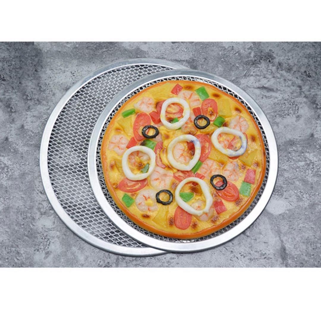 Premium 2X 10-inch Round Seamless Aluminium Nonstick Commercial Grade Pizza Screen Baking Pan - image8