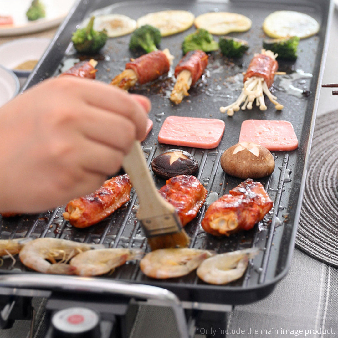 Premium 2X 68cm Electric BBQ Grill Teppanyaki Plate Non-Stick Surface Hot Plate Kitchen 6-8 Person - image8