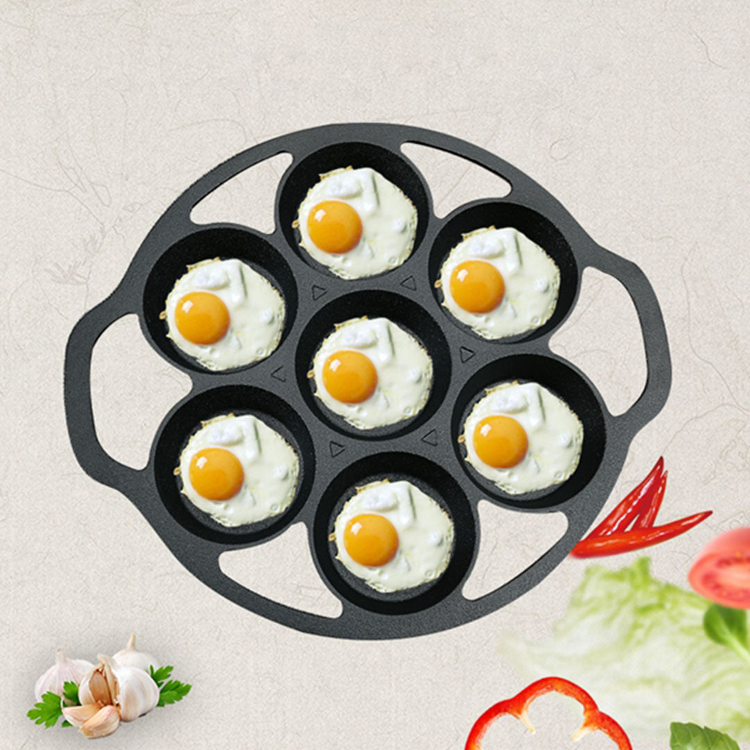 Premium 32cm Cast Iron Takoyaki Fry Pan Octopus Balls Maker 7 Hole Cavities Grill Mold - image8