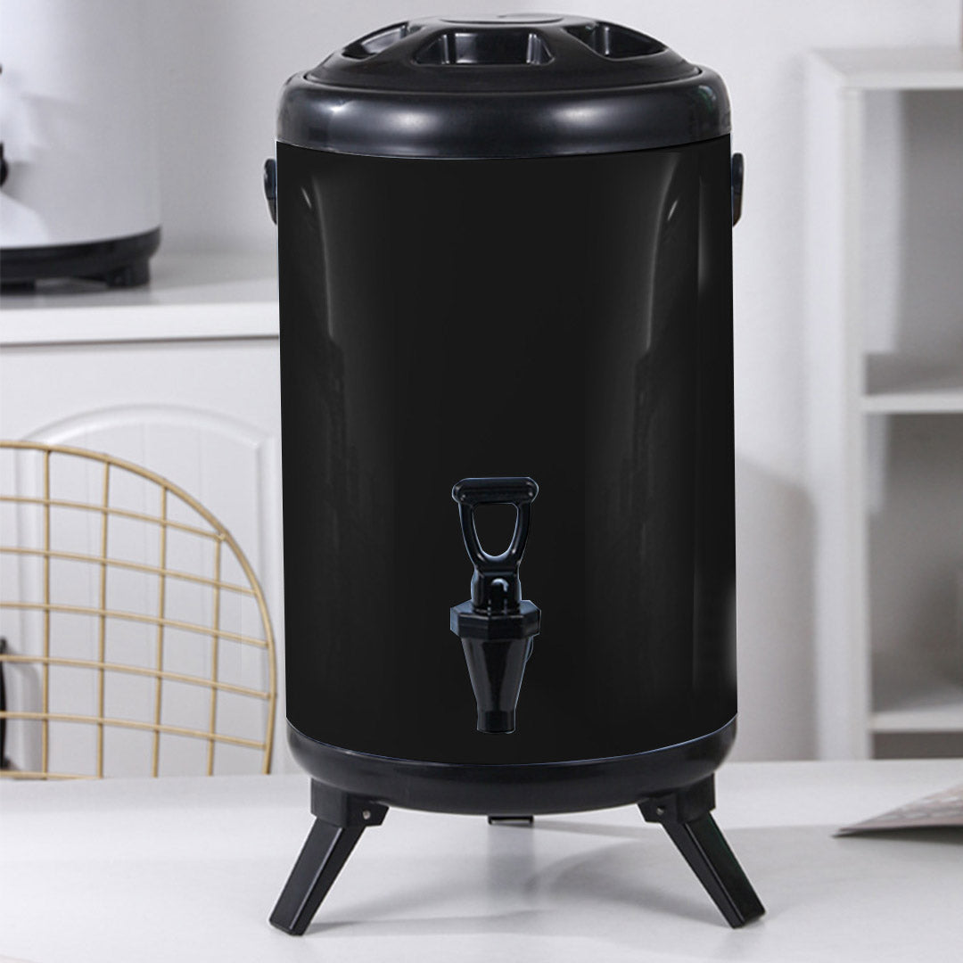 8X 16L Stainless Steel Insulated Milk Tea Barrel Hot and Cold Beverage Dispenser Container with Faucet Black - image8
