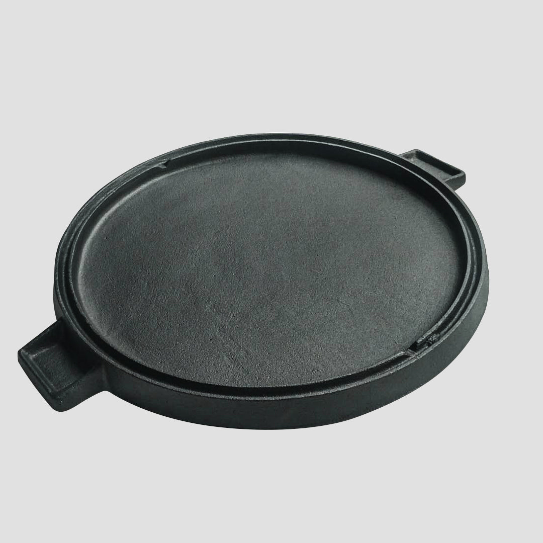 Premium 2X 43cm Round Ribbed Cast Iron Frying Pan Skillet Steak Sizzle Platter with Handle - image8