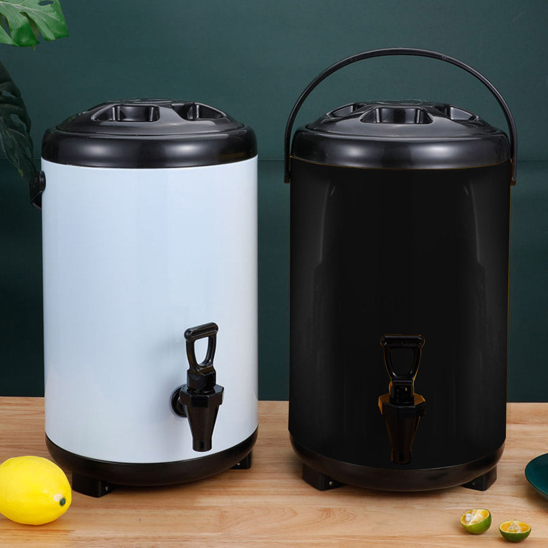 2X 8L Stainless Steel Insulated Milk Tea Barrel Hot and Cold Beverage Dispenser Container with Faucet Black - image9