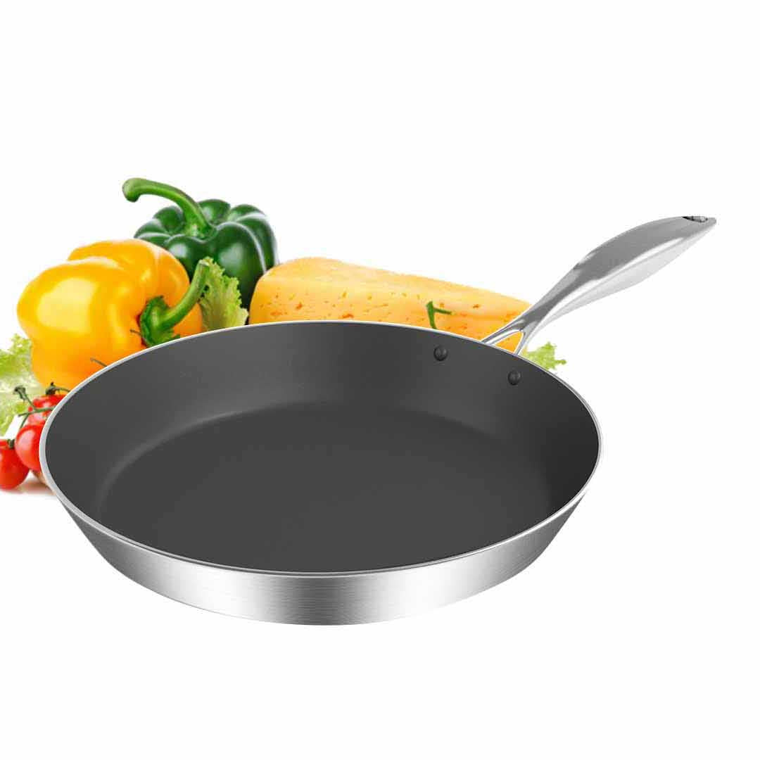 Premium Stainless Steel Fry Pan 22cm 30cm Frying Pan Induction Non Stick Interior - image9