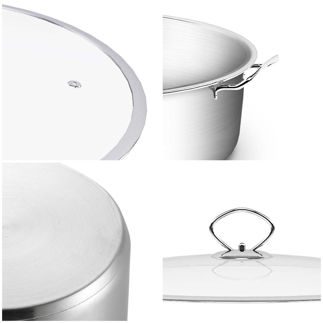 Premium Stainless Steel 26cm 30cm Casserole With Lid Induction Cookware - image9