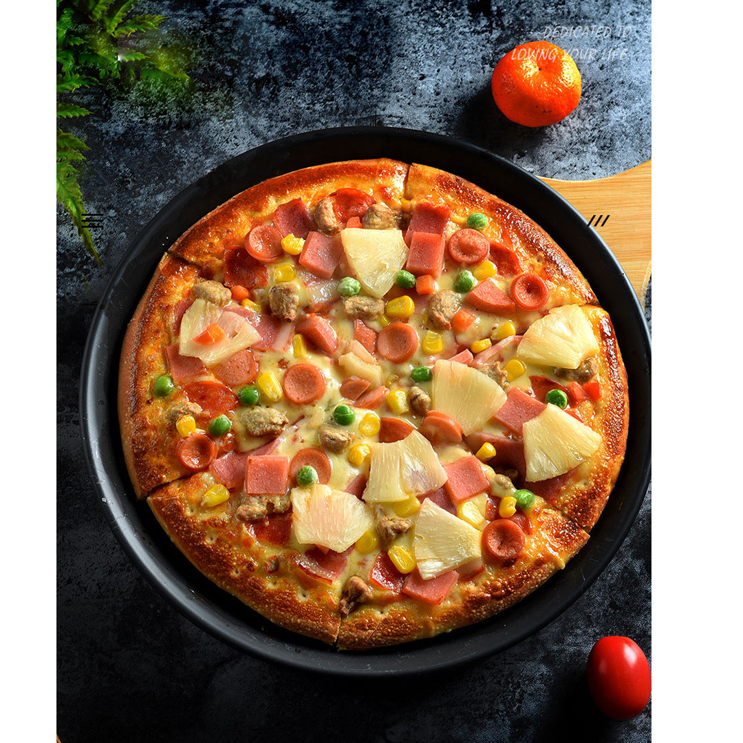 Premium 6X 7-inch Round Black Steel Non-stick Pizza Tray Oven Baking Plate Pan - image9