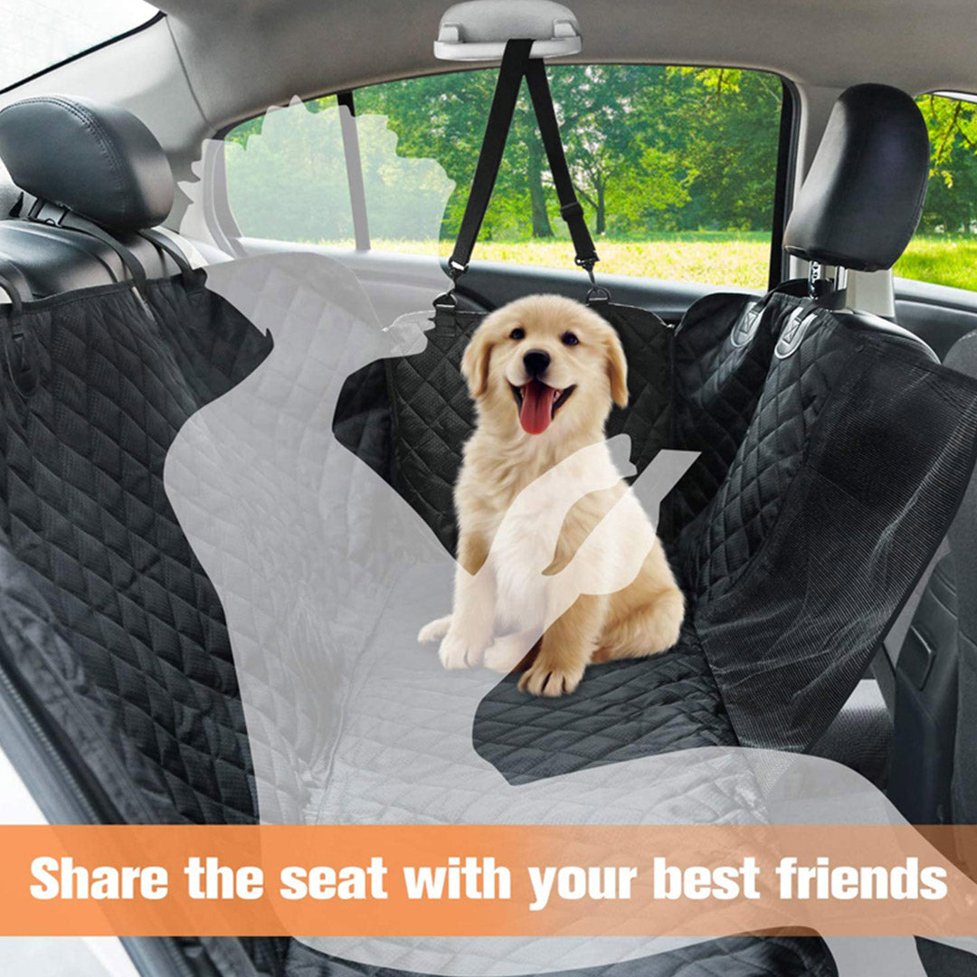 Premium 600D Oxford Cloth Waterproof Dog Car Cover Back Seat Protector Hammock Non-Slip Pet Mat Black - image9