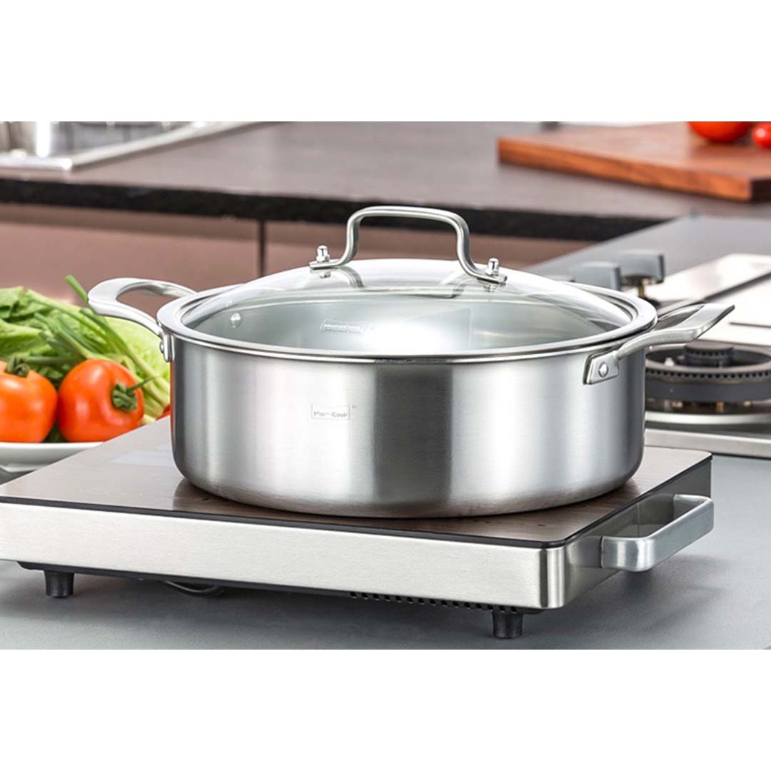 Premium 2X Stainless Steel 28cm Casserole With Lid Induction Cookware - image10