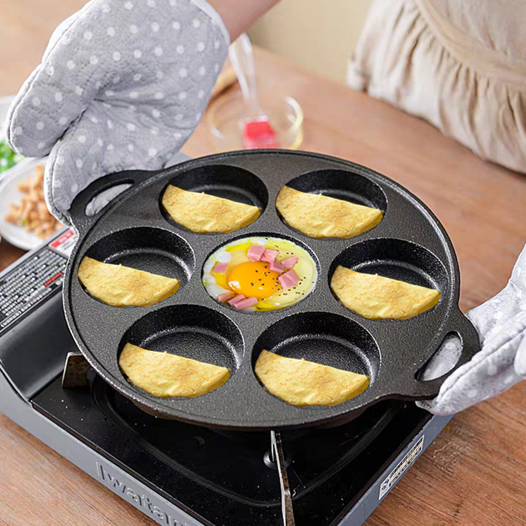 Premium 2X 31.5cm Cast Iron Takoyaki Fry Pan Octopus Balls Maker 7 Hole Cavities Grill Mold - image10