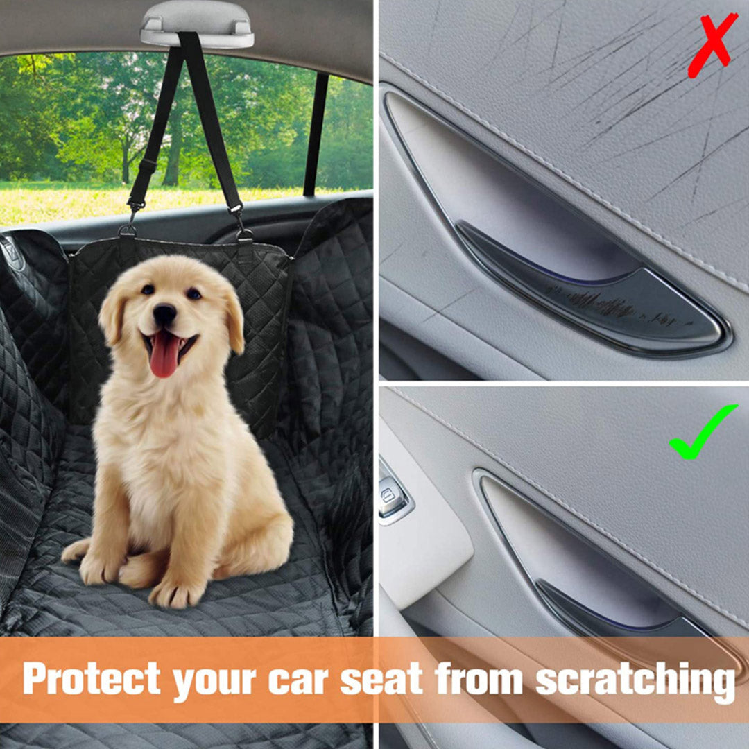 Premium 600D Oxford Cloth Waterproof Dog Car Cover Back Seat Protector Hammock Non-Slip Pet Mat Black - image10