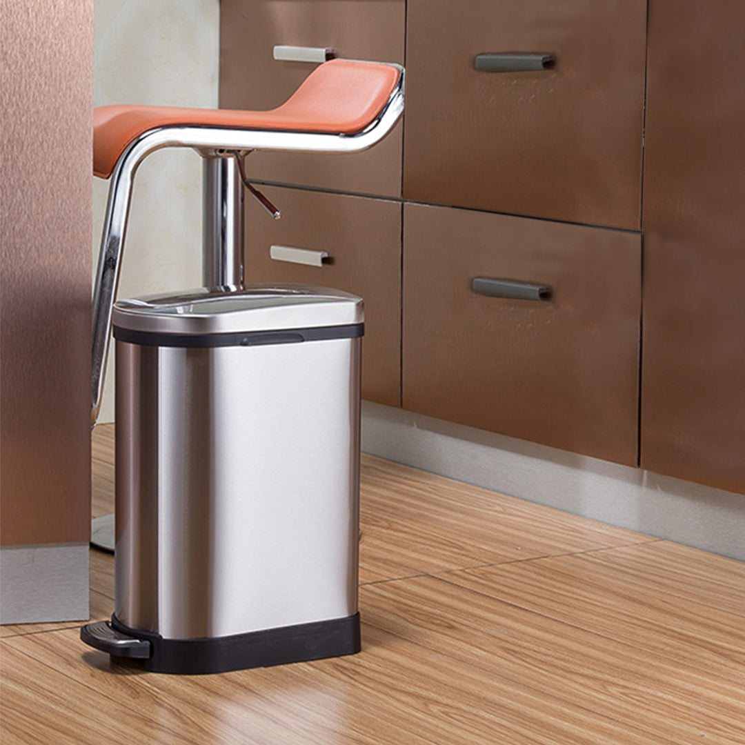 Premium 4X Foot Pedal Stainless Steel Rubbish Recycling Garbage Waste Trash Bin 10L U - image10