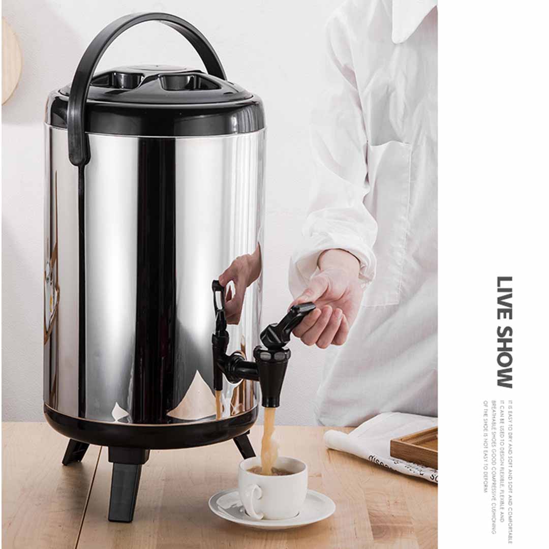 12L Portable Insulate Cold/Heat Coffee Bubble Tea Pot Beer Barrel With Dispenser - image10