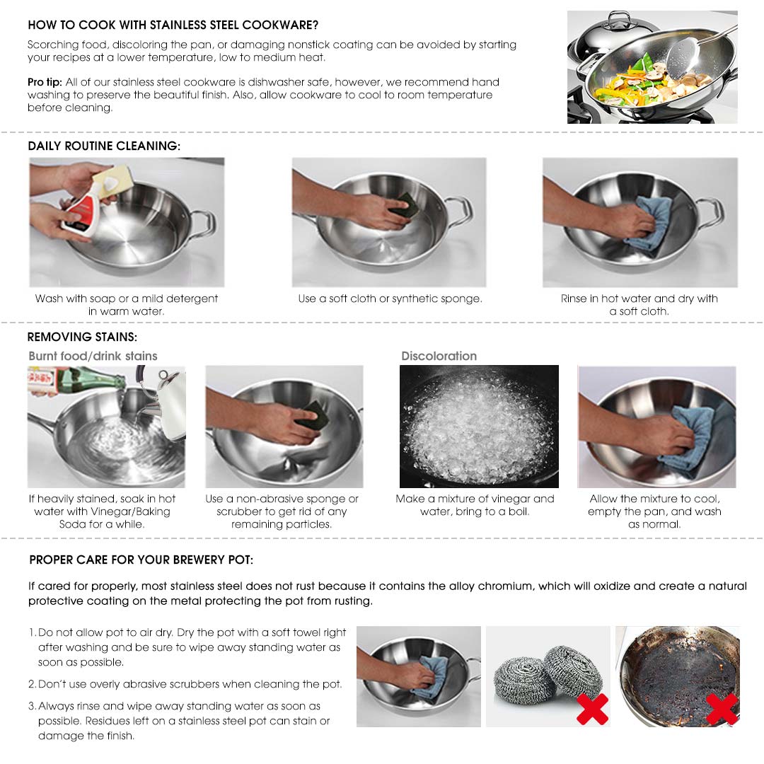 Premium Stainless Steel Fry Pan 24cm 34cm Frying Pan Top Grade Induction Cooking - image11