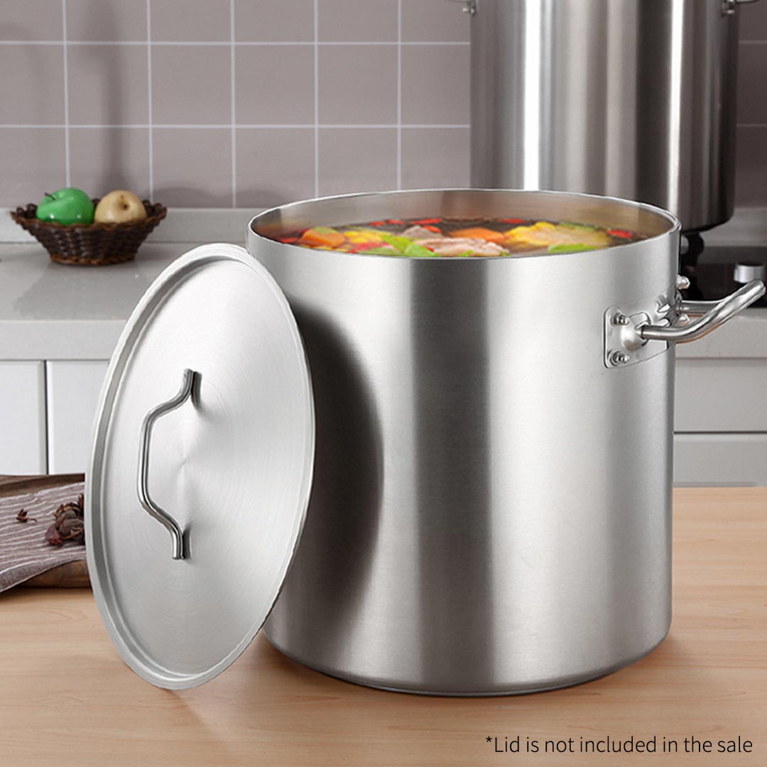 Premium Stock Pot 225L Top Grade Thick Stainless Steel Stockpot 18/10 Without Lid - image11