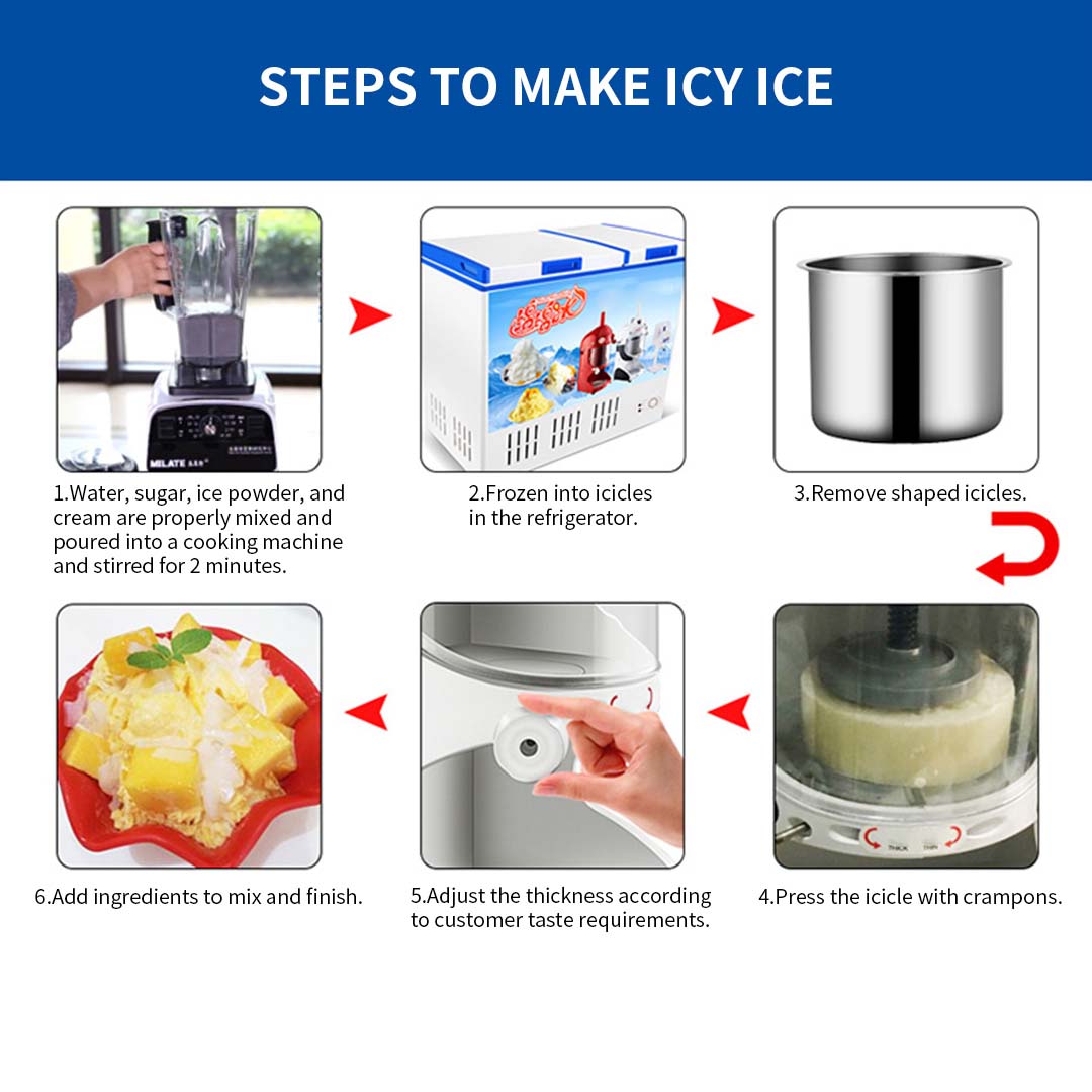 Premium 350W Commercial Ice Shaver Crusher Machine Automatic Snow Cone Maker - image11