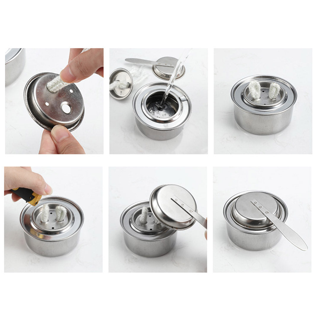 Premium 4X Stainless Steel Mini Asian Buffet Hot Pot Single Person Shabu Alcohol Stove Burner with Lid - image11