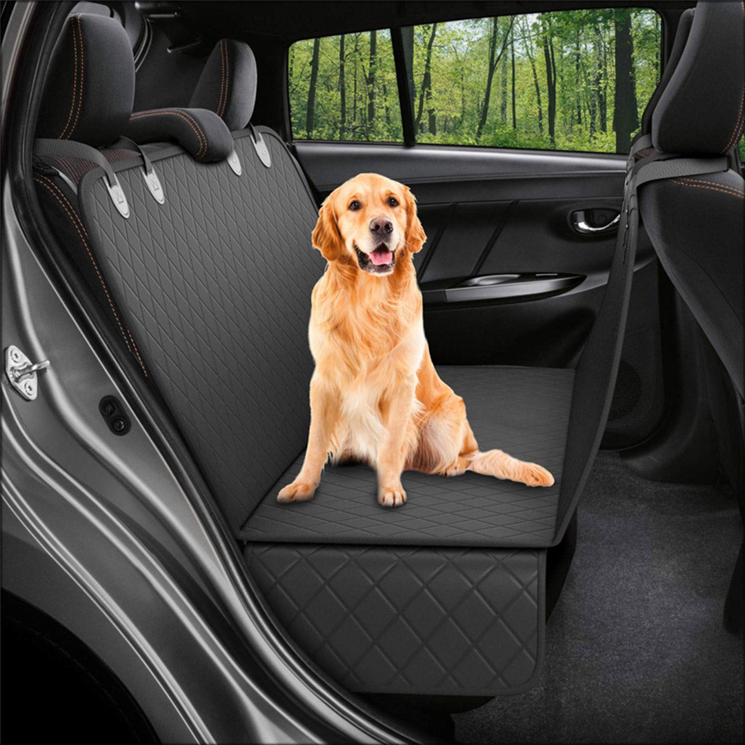 Premium 2X 600D Oxford Cloth Waterproof Dog Car Cover Back Seat Protector Hammock Non-Slip Pet Mat Black - image11