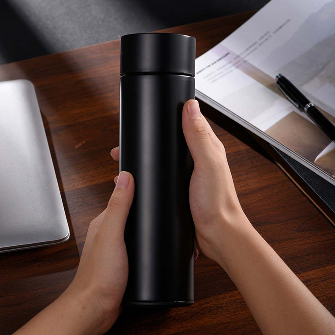 Premium 500ML Stainless Steel Smart LCD Thermometer Display Bottle Vacuum Flask Thermos Rose Gold - image12