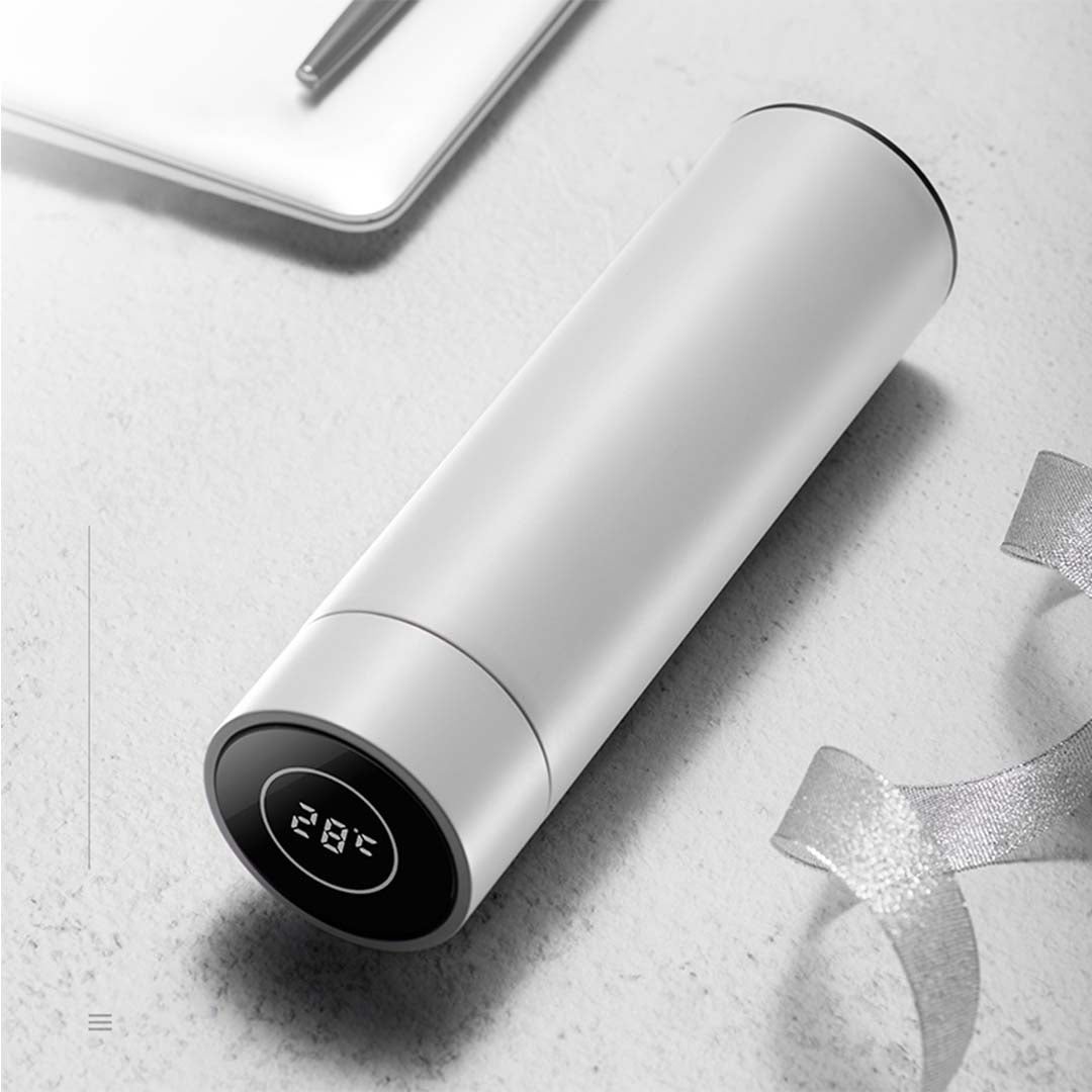 Premium 500ML Stainless Steel Smart LCD Thermometer Display Bottle Vacuum Flask Thermos White - image14