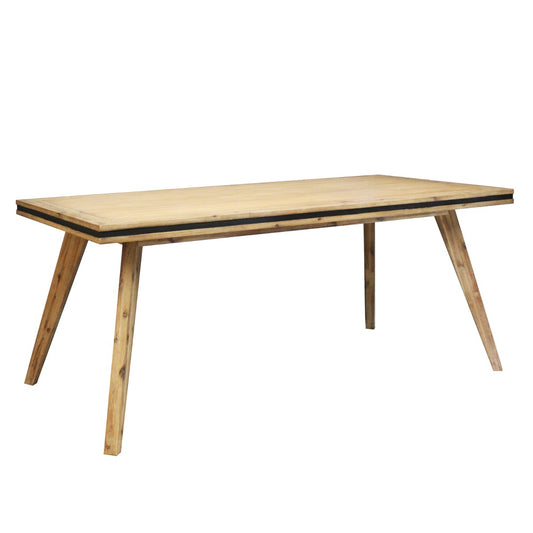Dining Table 180cm Medium Size Solid Acacia Wooden Frame in Silver Brush Colour - image1