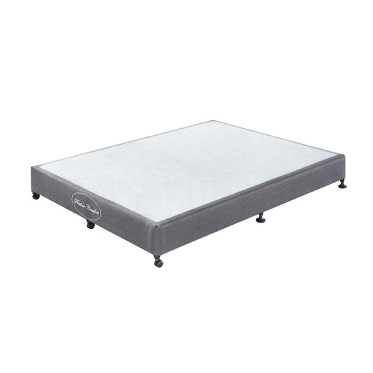 Mattress Base Ensemble King Size Solid Wooden Slat in Charcoal with Removable Cover - image1