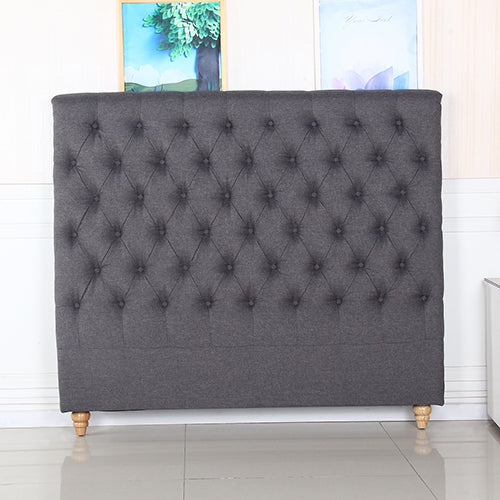 Bed Head Queen Size French Provincial Headboard Upholsterd Fabric Charcoal - image13