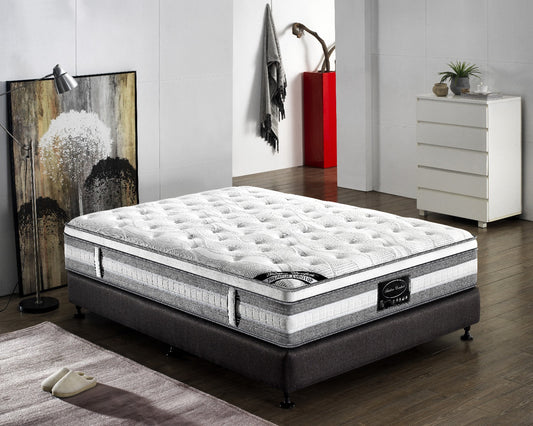 Mattress Euro Top Queen Size Pocket Spring Coil with Knitted Fabric Medium Firm 34cm Thick - image1