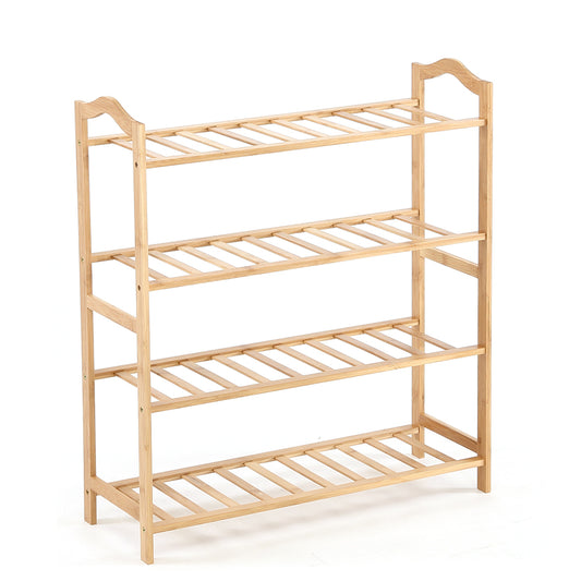 Levede Bamboo Shoe Rack Storage Wooden Organizer Shelf Stand 4 Tiers Layers 70cm - image1