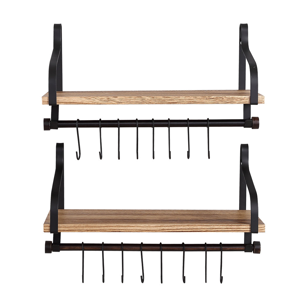 Floating Shelf Brackets Wall Shelves Mount Display Rack Storage Hook 2pcs - image2